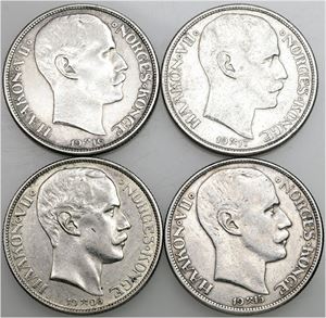 1 krone 1908, 1915, 1916, 1917. (4)