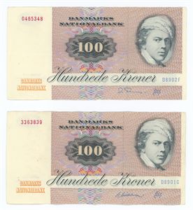 100 kroner 1990 D8. (2)