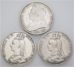 Crown 1889, 1890, 1893. (3)