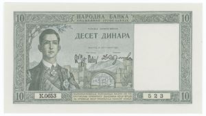 10 Dinara 1939, no. K 0654 523