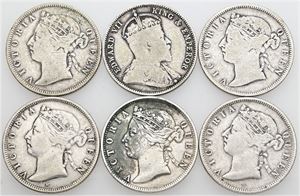 20 Cents 1883, 1889, 1890, 1891, 1894, 1902. (6)