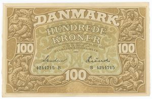 100 kroner 1941 B, Lund