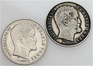 1/2 rigsdaler 1854, 1855. (2)