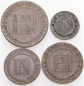 1, 2, 3, and 5 Centimes. (4)