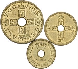 10, 25 og 50 øre 1942 - "London-sæt".