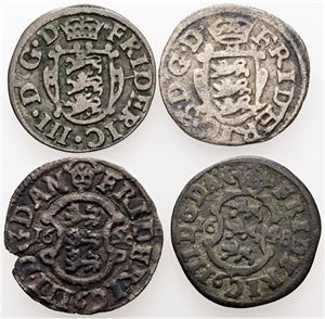 2 skilling 1648, 1650, 1653 samt 1655. (4)