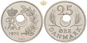 25 øre 1972, fejlmønt med fejlcentreret hul