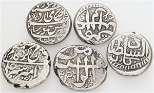 Rupee, 5 pcs., 1301-1305 (1884-1888), all different. (5)