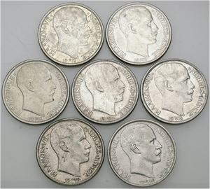 1 krone 1908, 1912, 1913, 1914, 1915, 1916, 1917. (7)