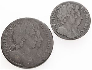 Farthing 1694 as well as Halfpenny 1694. (2)