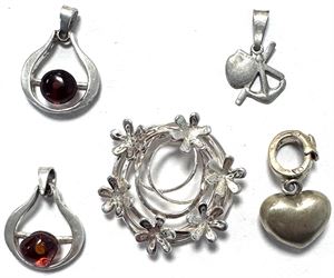 Samling vedhæng af sterling sølv