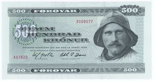 500 Krónur 1978, nr. 0109577, Leif Groth / Atli P. Dam