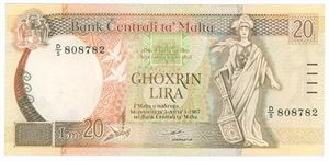 20 Liri 1989 ND Issue.