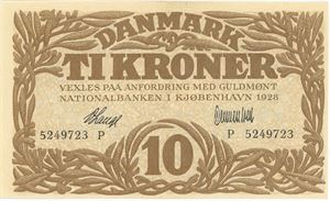 10 kroner 1928 P, nr. 5249723