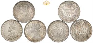 1/4 Rupee 1862 (2), 1936. (3)