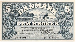 5 kroner 1939 F