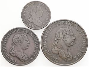 1/2, 1, 2 Stivers 1815. (3)