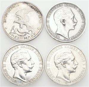 3 Mark 1909 A, 1910 A (2), 1913 A. (4)