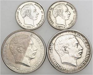 25 øre 1874, 1905; 1 krone 1915, 1916. (4)