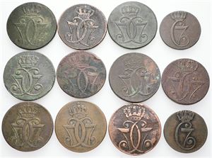 1/2 og 1 skilling 1771. (12)