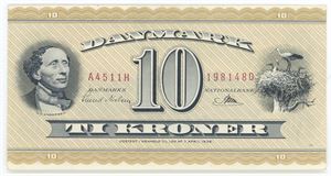 10 kroner 1951 A4, nr. 1981480