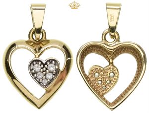 Hjerte, vedhæng i 18 karat Au