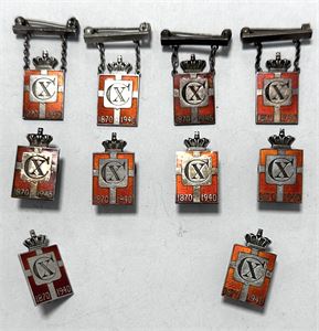 Kongemærker, fem forskellige. (10)