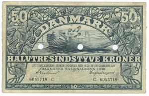 50 kroner 1946/42 C - Den falske 50 krone seddel 1946