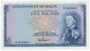 5 Pounds 1949, 1963 ND issue.