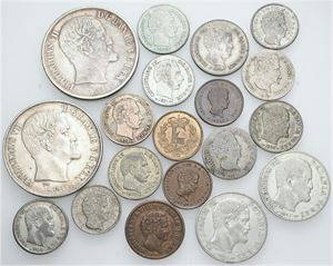 Skillingsmønter, mange forskellige. (19)