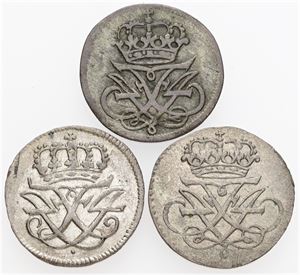 Skilling 1712, 1715, 1719. (3)