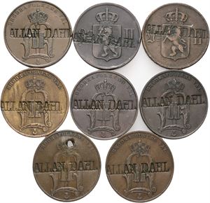5 öre countermarked Allan Dahl. (8)
