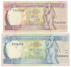 2- & 5 Liri 1989 ND Issue. (2)
