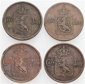 1/2 skilling 1839, 1840, 1841, 1841*. (4)