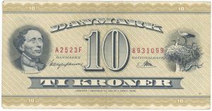 10 kroner 1952 A2, nr. 8931099