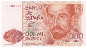 2000 Pesetas 1980, no. G6460064