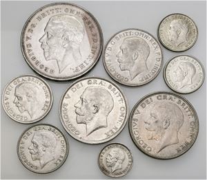 Collection, Crown to Threepence. (9)