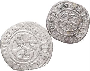 Skilling 1665; 2 skilling 1657. (2)