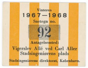Snetegn nr. 92, Vigerslev Allé, vinteren 1967-1968.