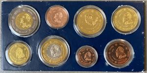 Euro trial coinset, 1 Cent - 2 Euros. (8)