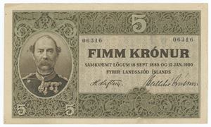 5 krónur u. år (1907), nr. 06316