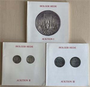 Holger Hedes samling, 3 auktionskataloger, 1988-1994