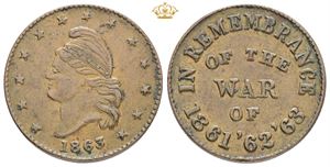1863 Liberty Head civil war token