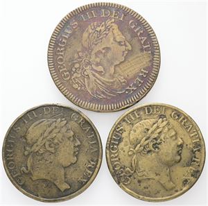 Dollar 1804, as well as Three Shillings 1812, 1813. (3)