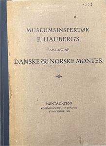 Fortegnelse over Museumsinspektør P. Hauberg's efterladte samling af Danske og N