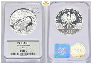20 Zlotys 1998. Natterjack Toad