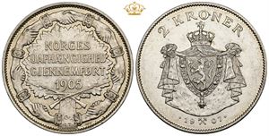 2 kroner 1907 - med geværer og sabel