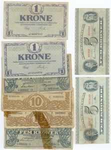 Samling pengesedler, i alt 8 stk. (8)