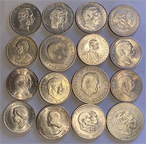 Erindringsmønter, 1888-1972, komplet. (16)