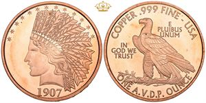 Copper Round, Indian Head